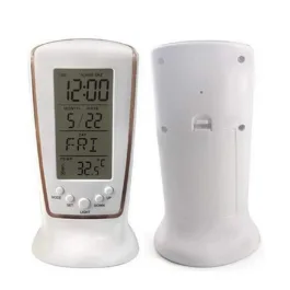 BZ24  Digital Alarm Clock – Snooze Time – Calendar – Table Desk – LCD Display – Back Light – Electronic with Temperature – 12.5 X 6.5 X 5.5 (White,…