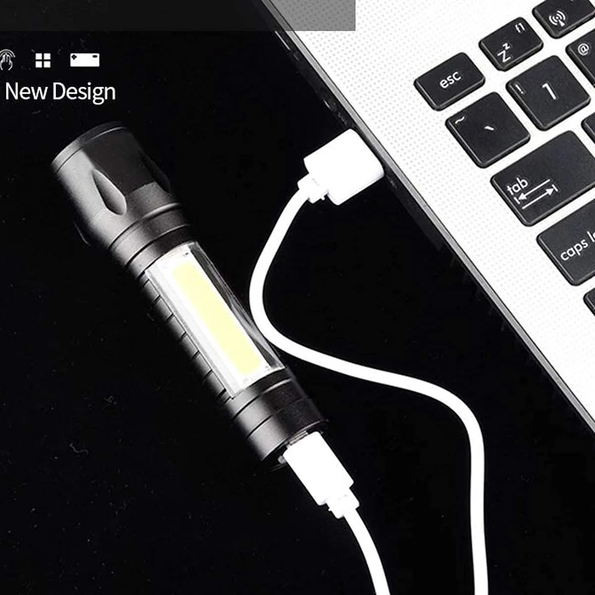 RJ02 Torch Lights Rechargeable Led Flashlight With Cob Light Mini Waterproof Portable Led Xpe Cob Flashlight Usb Rechargeable 3 Modes Pen Clip Light Flashlight - Image 7