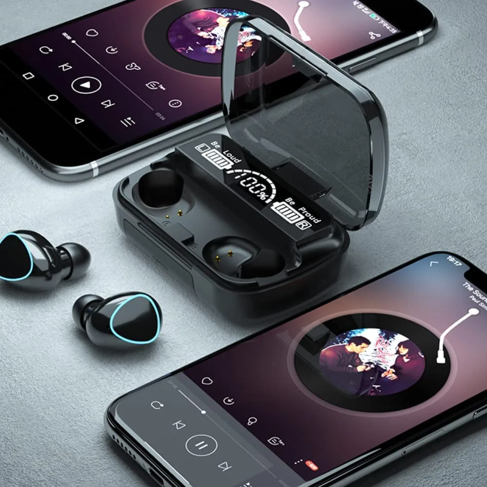 CS59 M10 TWS Wireless Earphone Touch Bluetooth Earplugs in The Ear Stereo Sport Headsets Noise Reduction Headphones with Digital Display Black - Image 6