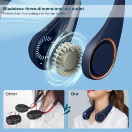 BZ06  Portable Summer Cooling Neck Fan For Women and Men For Travelling, Office and Kitchen Use