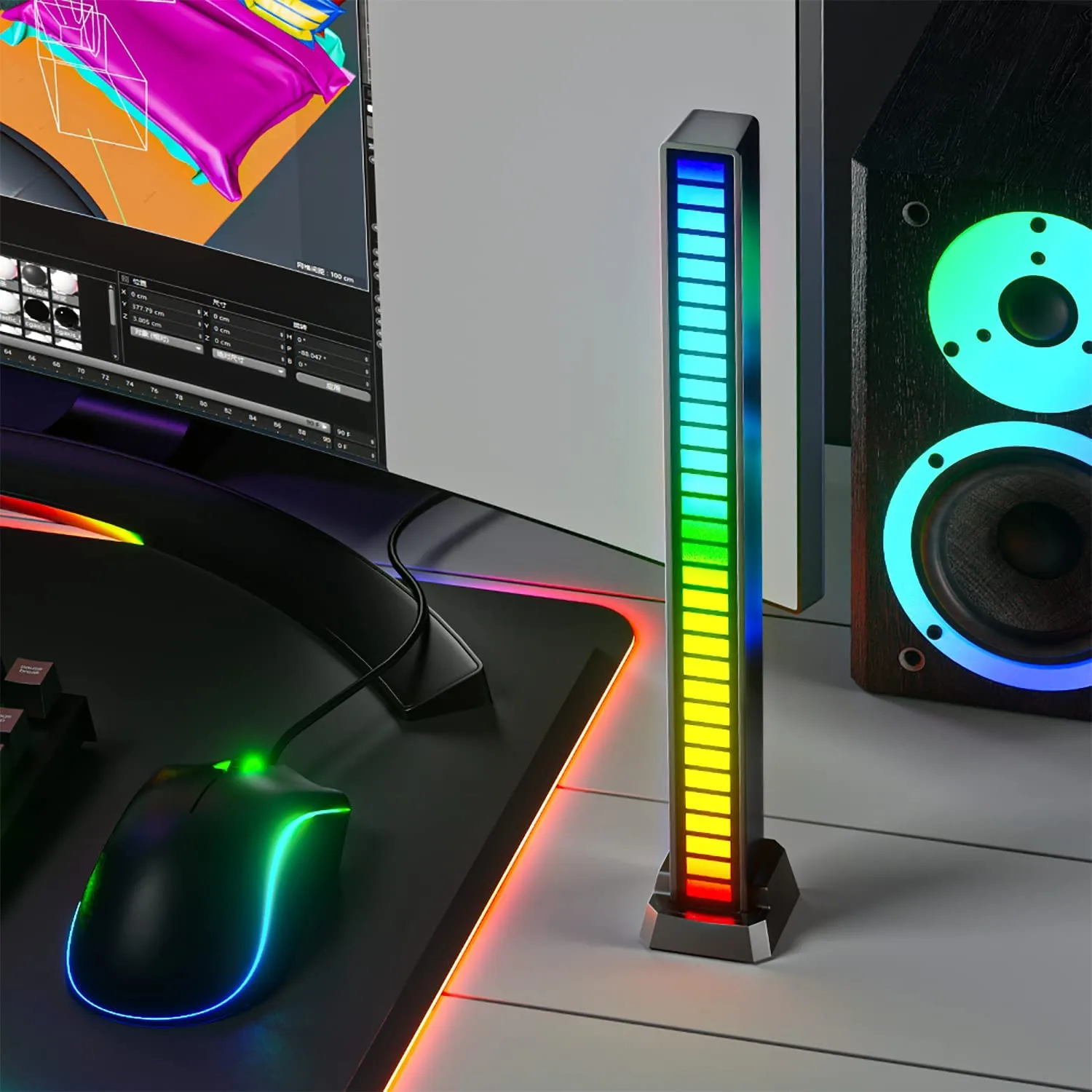 BZ07 GB Sound Control Light,Wireless Voice-Activated Pickup Music Rhythm Lights, Colorful LED Ambient Light,with 8 Modes Music Sync 32-Bit Audio Spectrum Light for Car,Gaming (1), Plastic - Image 7