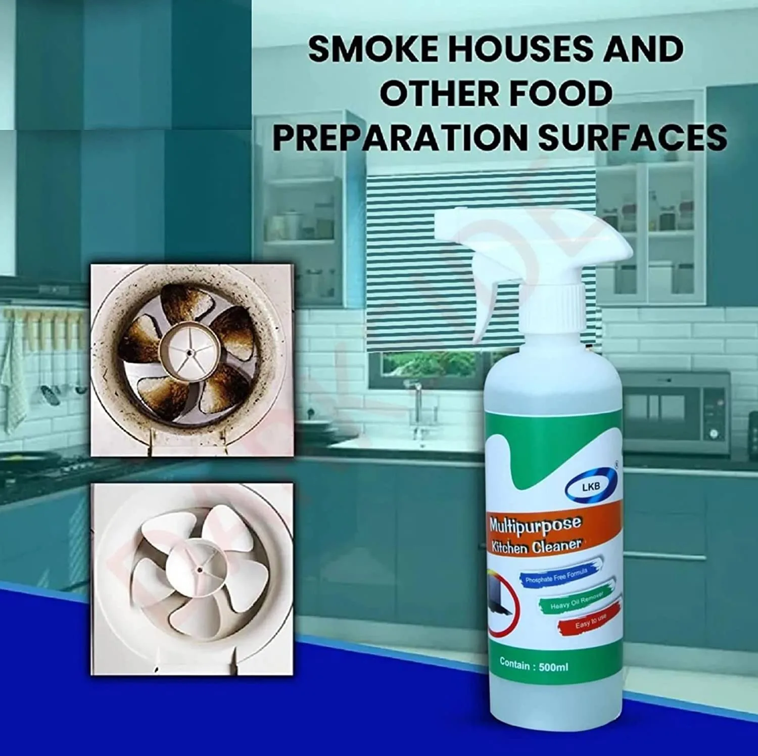 BZ11  Kitchen Cleaner Spray Oil & Grease Stain Remover Stove & Chimney Cleaner Spray Non-Flammable Nontoxic Magic Degreaser for Kitchen Gas Stove Grill Fan Cleaning (500ml) - Image 5