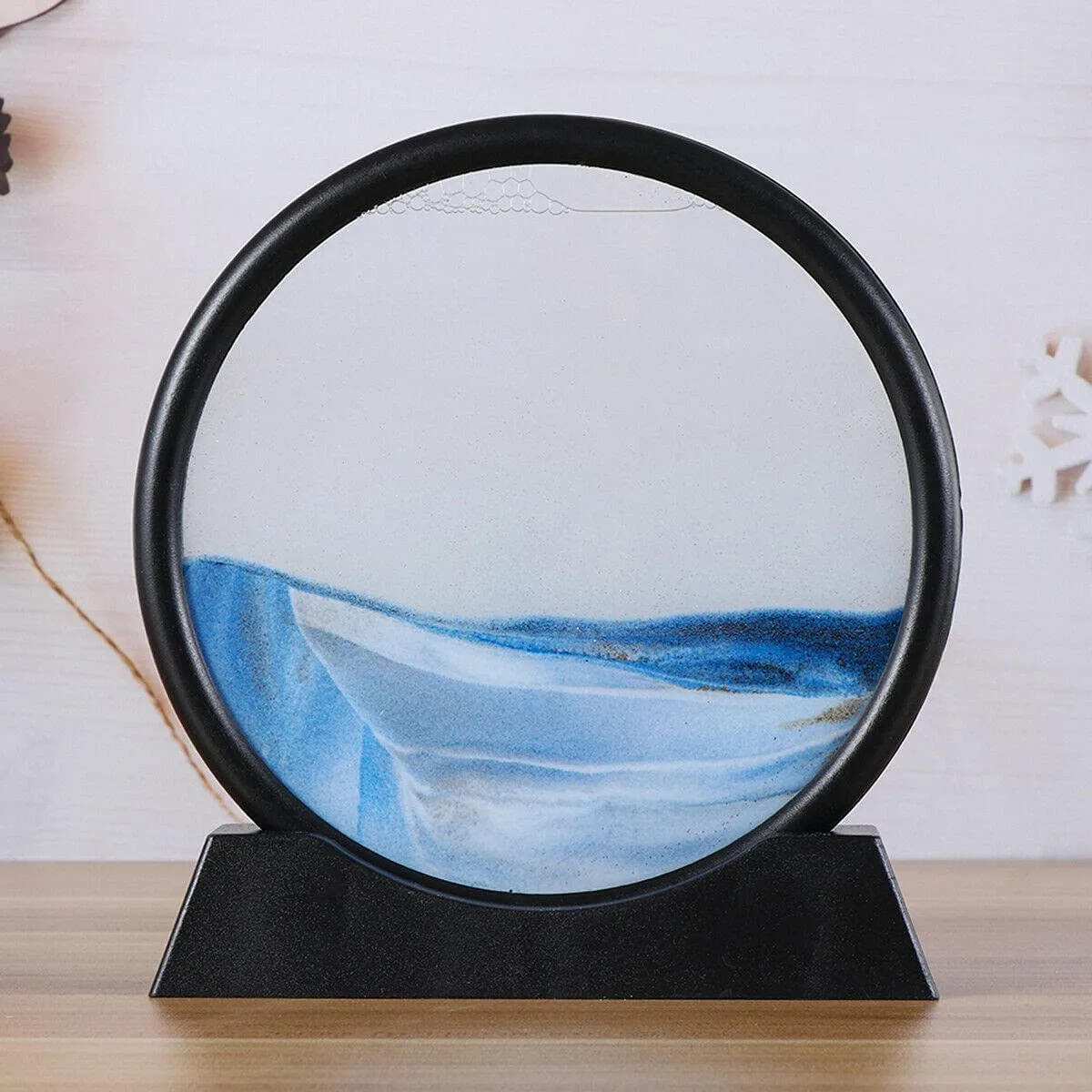 BZ05  Sand Painting, Moving Sand Art Picture Round Glass 3D Deep Sea Sandscape in Motion Display Sand Frame, Children's Large Desktop Art Toys... - Image 4