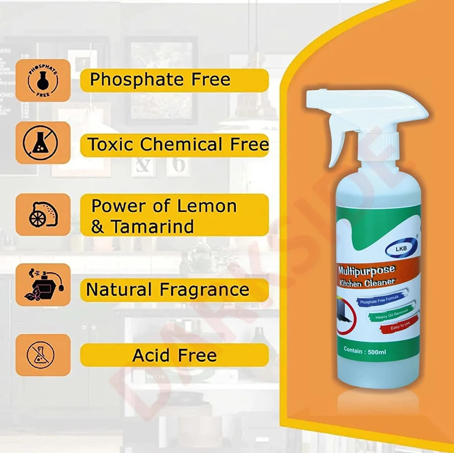 BZ11  Kitchen Cleaner Spray Oil & Grease Stain Remover Stove & Chimney Cleaner Spray Non-Flammable Nontoxic Magic Degreaser for Kitchen Gas Stove Grill Fan Cleaning (500ml) - Image 4