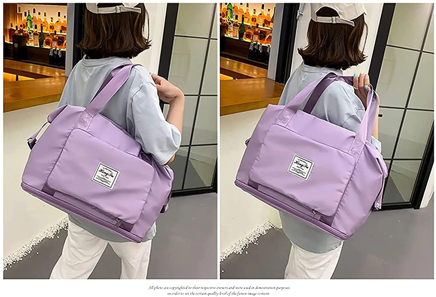 BZ23 Foldable Travel Duffle Bag for Women Lightweight Waterproof Luggage Bag for Travel (40 x 23 x 45cm) - Image 6