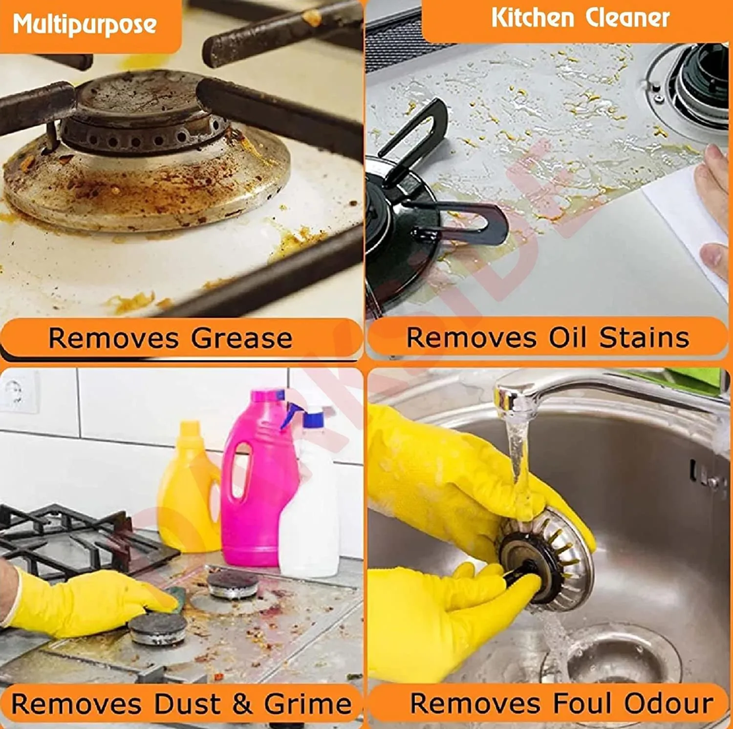 BZ11  Kitchen Cleaner Spray Oil & Grease Stain Remover Stove & Chimney Cleaner Spray Non-Flammable Nontoxic Magic Degreaser for Kitchen Gas Stove Grill Fan Cleaning (500ml) - Image 6