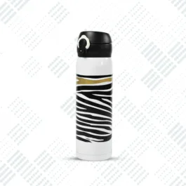 6797 ZEBRA PATTERN WATER BOTTLE HIGH QUALITY VACUUM BOTTLE DETACHABLE FOR DRIVING FOR READING FOR DAILY LIFE FOR CYCLING FOR GYM