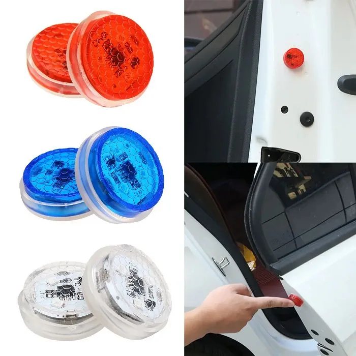BZ21 Waterproof 5 LED Wireless Car Door Warning Open Lights Indicator Decor Interior Flash Magnetic car led Lights for Anti Rear-End(RED) Free Batteries - Image 7