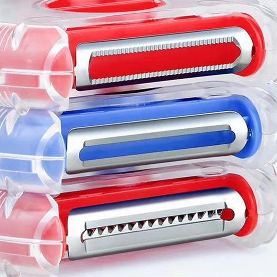 2774A 3 IN 1 MULTI FUNCTION THREE USE ROTARY HANGING ROUND PLANER PEELER AND CUTTER VEGETABLE SLICER KITCHEN TOOLS KITCHEN GADGETS - Image 4