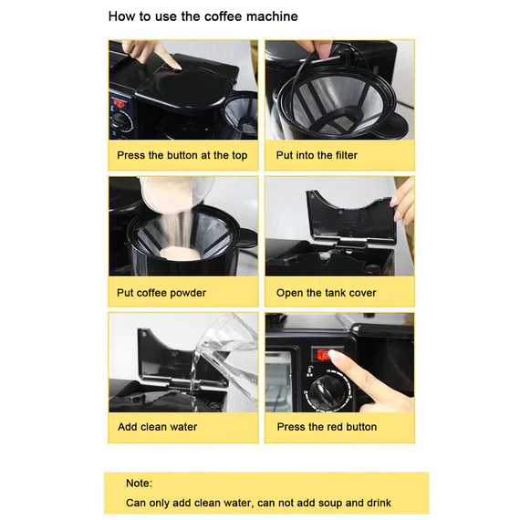 CS01 3 IN 1 BREAKFAST MAKER PORTABLE TOASTER OVEN, GRILL PAN & COFFEE MAKER FULL BREAKFAST READY AT ONE GO - Image 7