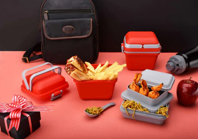 2144 AIRTIGHT LUNCH BOX WITH HANDLE & PUSH LOCK - Image 2