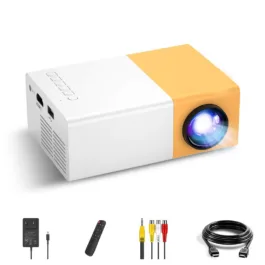 AE01 UC 500 Projector, 400LM Portable Mini Home Theater LED Projector with Remote Controller, Support HDMI, AV, SD, USB Interfaces (Yellow) 3500 lm LED Corded Projector PJ09