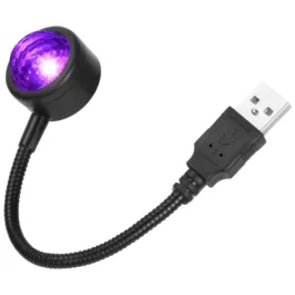CS56 LED Car Atmosphere Light, USB Car Roof Star Light Flexible Interior Car Night Lamp Decor, Atmosphere Ambient Star Light 360° Rotating Romantic Mini Disco Light RGB Light for Car