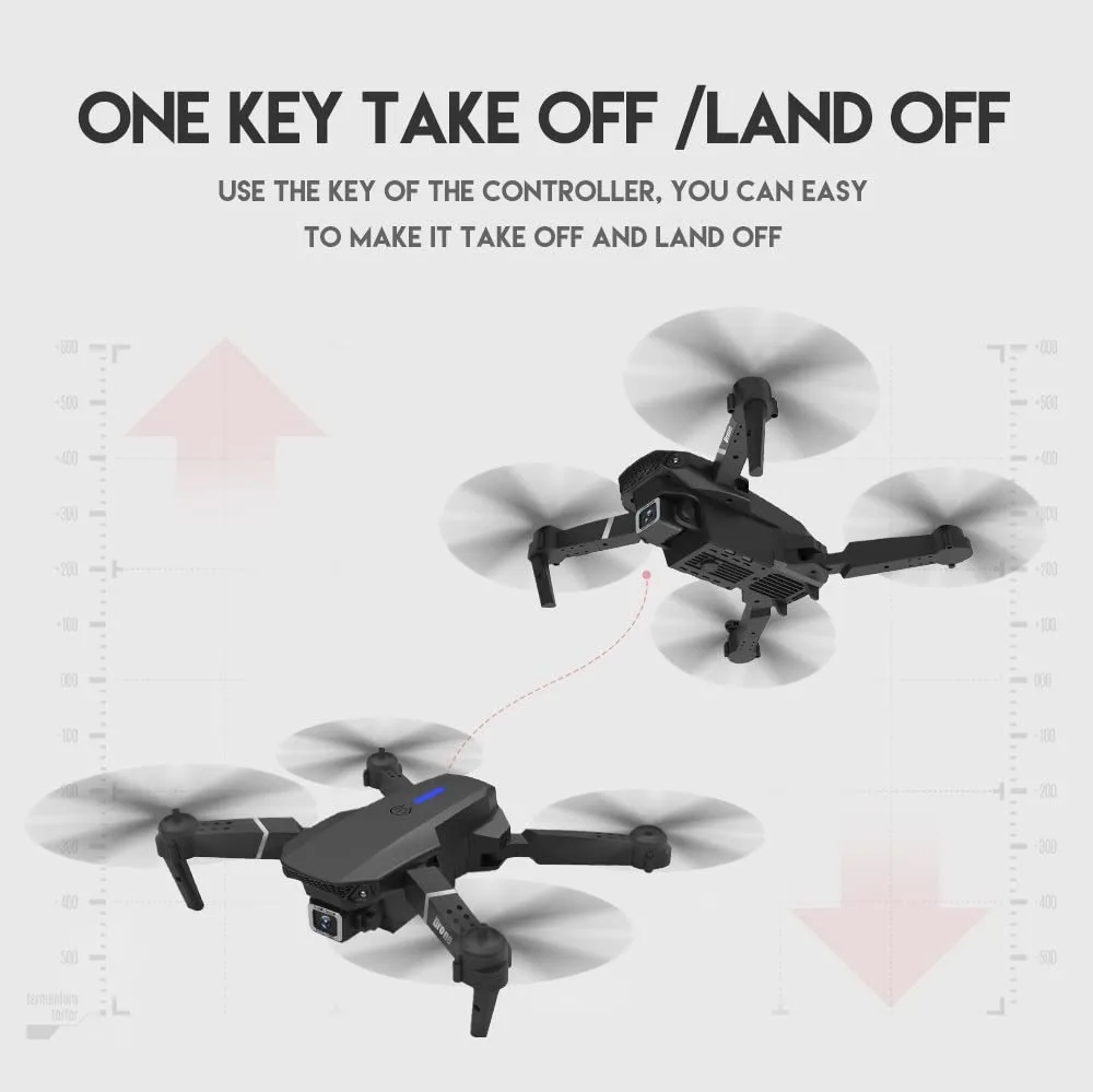 CW04 4K WiFi Dual Camera Drone for Adults & Kids with  Batteries and Carrying Case - Remote Control Foldable Quadcopter Flying Toy - Image 8