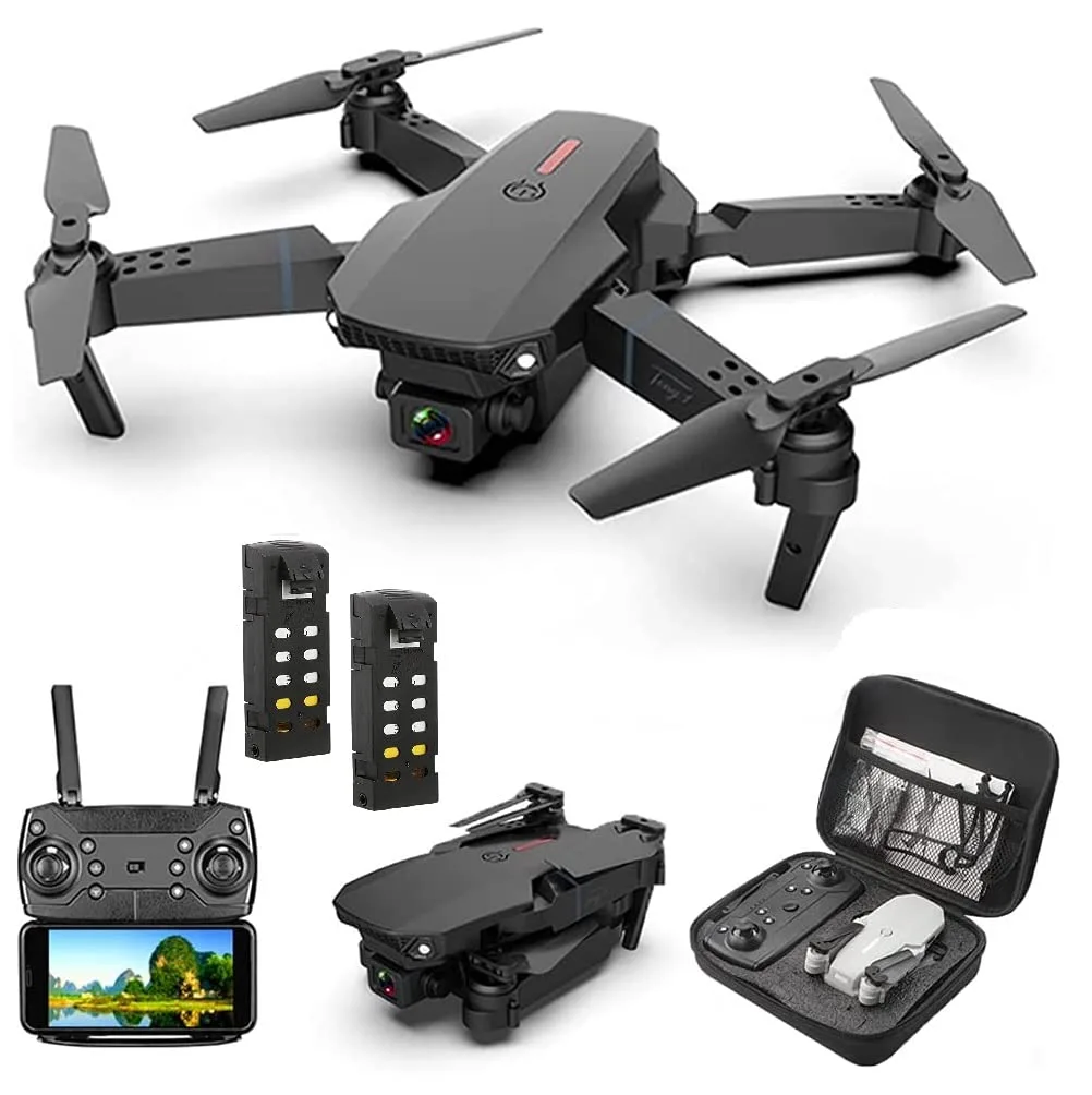 CW04 4K WiFi Dual Camera Drone for Adults & Kids with  Batteries and Carrying Case - Remote Control Foldable Quadcopter Flying Toy