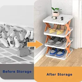 9078 4 LAYER SHOES STAND, SHOE TOWER RACK SUIT FOR SMALL SPACES, CLOSET, SMALL ENTRYWAY, EASY ASSEMBLY AND STABLE IN STRUCTURE, CORNER STORAGE CABINET FOR SAVING SPACE