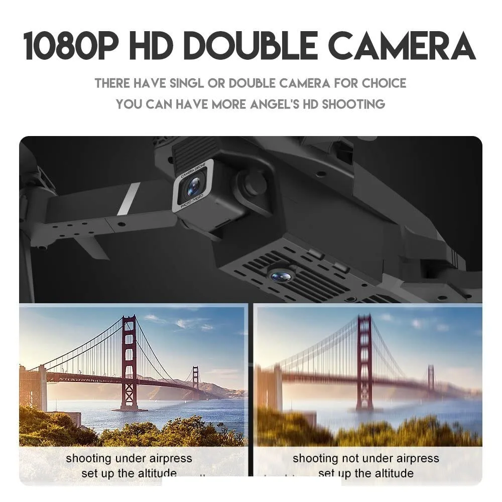 CW04 4K WiFi Dual Camera Drone for Adults & Kids with  Batteries and Carrying Case - Remote Control Foldable Quadcopter Flying Toy - Image 4