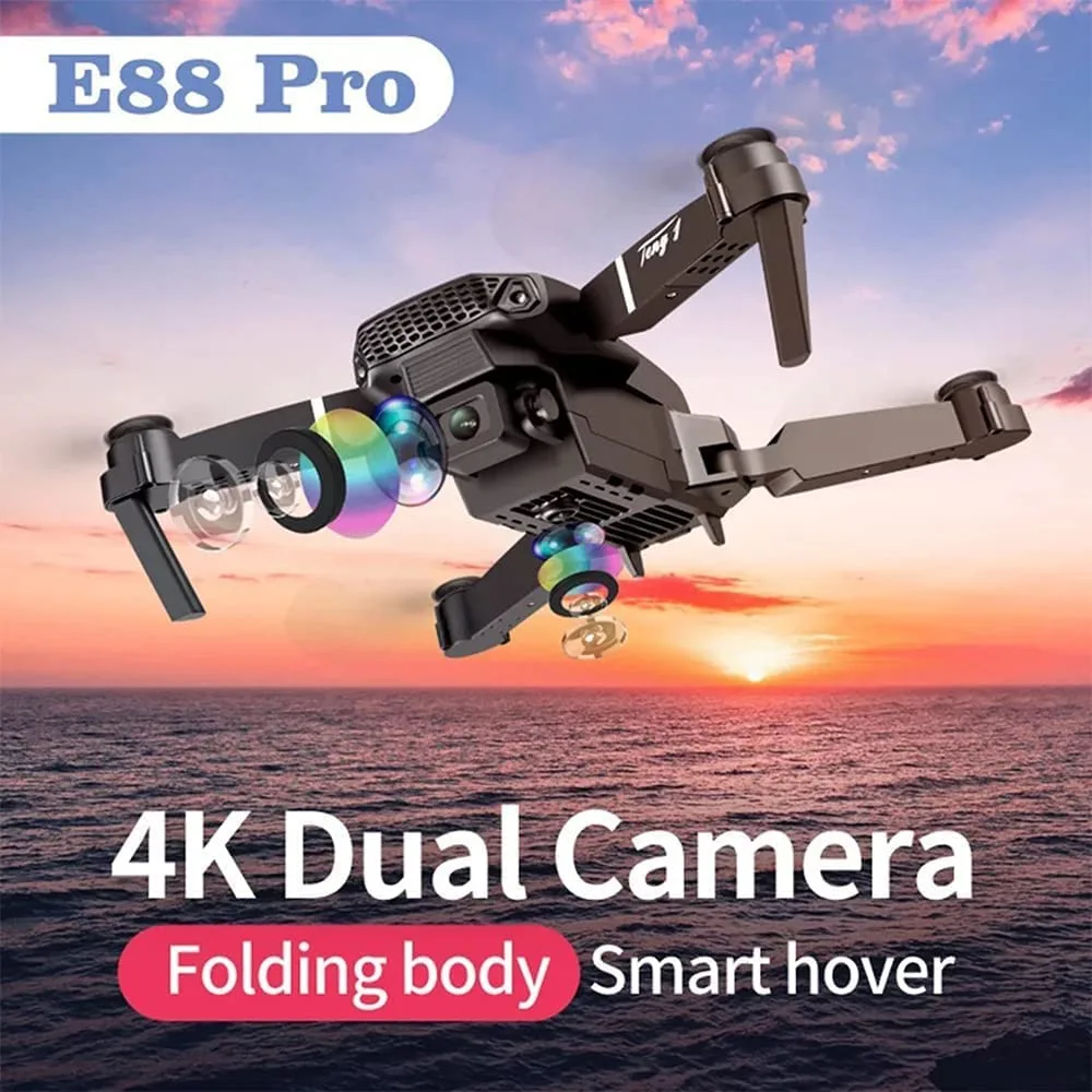 CW04 4K WiFi Dual Camera Drone for Adults & Kids with  Batteries and Carrying Case - Remote Control Foldable Quadcopter Flying Toy - Image 3
