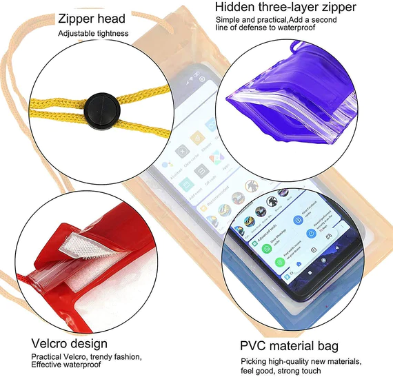 0601 WATERPROOF MOBILE POUCH (6.2 INCH , RANDOM COLOUR) - Image 9