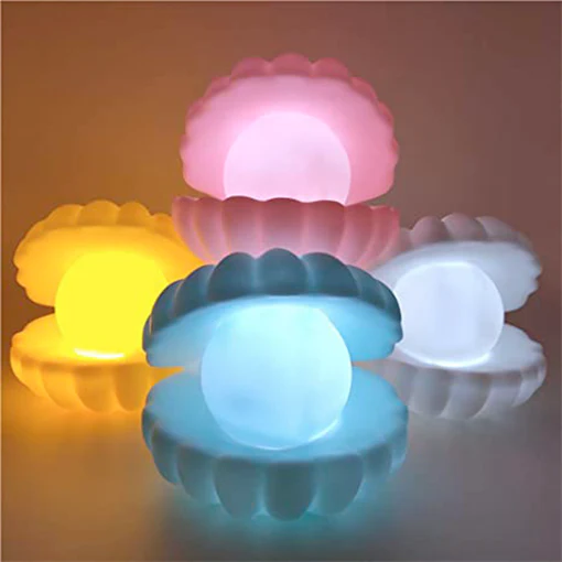 6621 PEARL SHELL NIGHT LAMP DECORATE DESK LIGHTS NURSERY TOY LAMP LED PEARL SHELL NIGHT LIGHTS FOR BEDROOM & HOME - Image 3