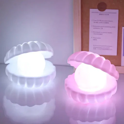 6621 PEARL SHELL NIGHT LAMP DECORATE DESK LIGHTS NURSERY TOY LAMP LED PEARL SHELL NIGHT LIGHTS FOR BEDROOM & HOME - Image 4
