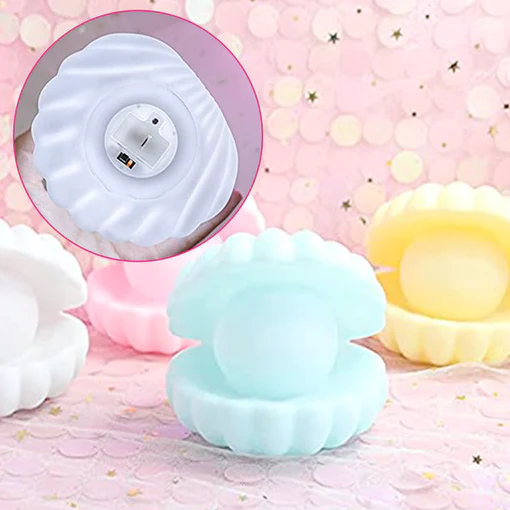 6621 PEARL SHELL NIGHT LAMP DECORATE DESK LIGHTS NURSERY TOY LAMP LED PEARL SHELL NIGHT LIGHTS FOR BEDROOM & HOME - Image 8