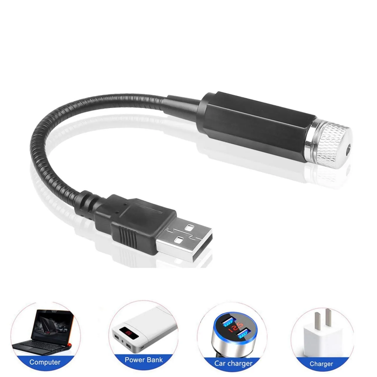 CS55 USB Roof Star Projector Lights with 3 Modes USB Portable Adjustable Flexible Interior Car Night Lamp Decor Galaxy Atmosphere Car Ceiling - Image 2