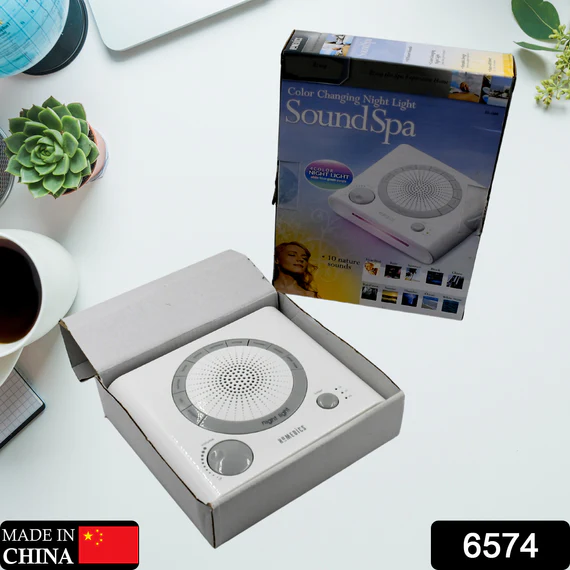 6574 SLEEP THERAPY NOISE SOUND SPA MACHINE WITH 8 HIGH-FIDELITY SOOTHING NATURAL SOUNDS, BATTERY OR ADAPTOR CHARGING OPTIONS, 3 AUTO-OFF TIMER OPTION