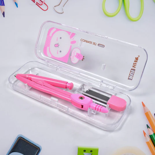 7909 MULTIFUNCTIONAL COMPASS BOX FOR BOYS & GIRLS FOR SCHOOL, SMALL SIZE CARTOON PRINTED PENCIL CASE FOR KIDS BIRTHDAY GIFT. - Image 3