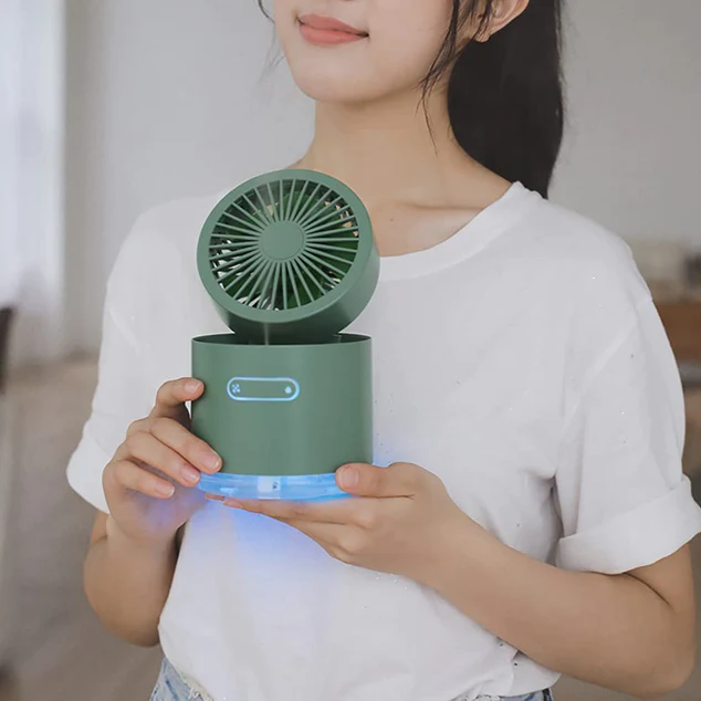 7615 MINI DESKTOP COOLING FAN, AUTOMATIC SHAKING HEAD ROTATING SPRAY HUMIDIFIER FAN WATER COOLING SMALL FAN DESKTOP MINI AIR CONDITIONING FAN WITH SMALL WATER TANK - Image 2