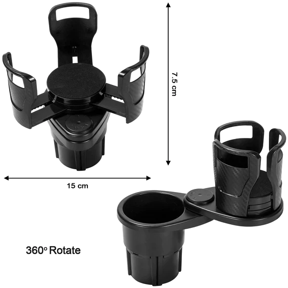 7623 CAR CUP HOLDER, SEAT CUP HOLDER SUITABLE FOR 20OZ WATER BOTTLES 2 IN 1 CUP HOLDER UNIVERSAL VEHICLE SEAT BOTTLE MOUNT WITH SET OF SPONGE CUSHION FOR VEHICLE - Image 6