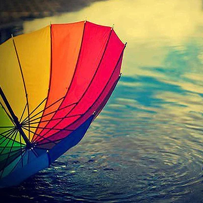 9105 RAINBOW UMBRELLA FOR MEN & WOMEN (MULTICOLOR) - Image 2