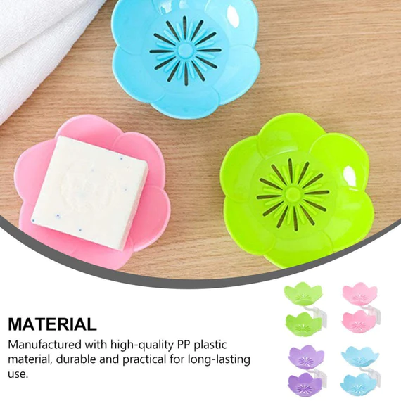 155 DOUBLE LAYER FLOWER SELF DRAINING SOAP DISH HOLDER, BATHROOM SHOWER SOAP HOLDER DISH STORAGE PLATE TRAY FOR BATHROOM, KITCHEN, BATHTUB - Image 5