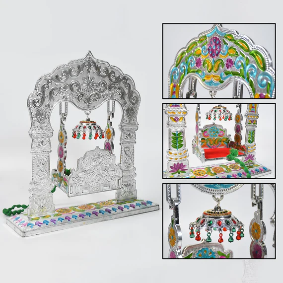 7718 BAL GOPAL ZULA HOME DECORATIVE SWING BAL GOPAL ZULA SILVER PREMIUM LOOK DECORATIVE ZULA SUITABLE FOR HOME , OFFICE , RESTAURANT - Image 3
