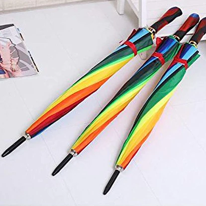 9105 RAINBOW UMBRELLA FOR MEN & WOMEN (MULTICOLOR) - Image 4