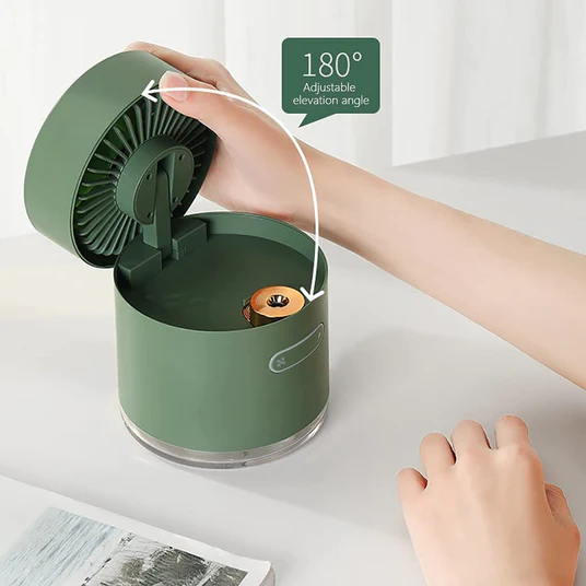 7615 MINI DESKTOP COOLING FAN, AUTOMATIC SHAKING HEAD ROTATING SPRAY HUMIDIFIER FAN WATER COOLING SMALL FAN DESKTOP MINI AIR CONDITIONING FAN WITH SMALL WATER TANK - Image 4