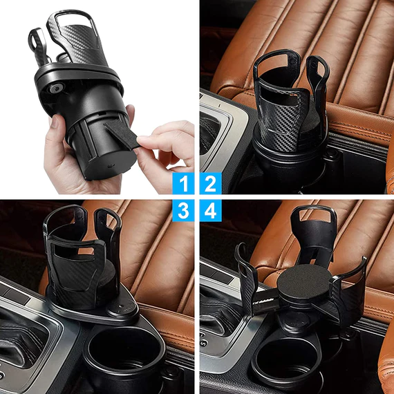 7623 CAR CUP HOLDER, SEAT CUP HOLDER SUITABLE FOR 20OZ WATER BOTTLES 2 IN 1 CUP HOLDER UNIVERSAL VEHICLE SEAT BOTTLE MOUNT WITH SET OF SPONGE CUSHION FOR VEHICLE - Image 3