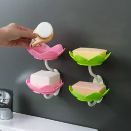 155 DOUBLE LAYER FLOWER SELF DRAINING SOAP DISH HOLDER, BATHROOM SHOWER SOAP HOLDER DISH STORAGE PLATE TRAY FOR BATHROOM, KITCHEN, BATHTUB