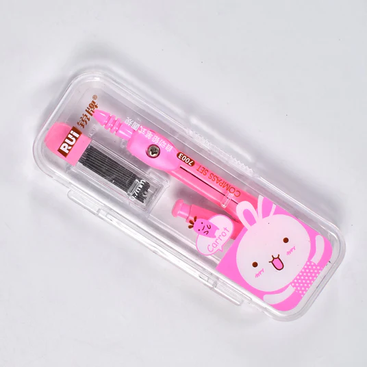 7909 MULTIFUNCTIONAL COMPASS BOX FOR BOYS & GIRLS FOR SCHOOL, SMALL SIZE CARTOON PRINTED PENCIL CASE FOR KIDS BIRTHDAY GIFT. - Image 2