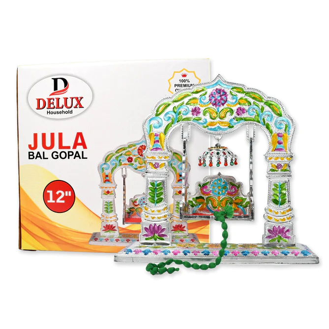 7718 BAL GOPAL ZULA HOME DECORATIVE SWING BAL GOPAL ZULA SILVER PREMIUM LOOK DECORATIVE ZULA SUITABLE FOR HOME , OFFICE , RESTAURANT - Image 5