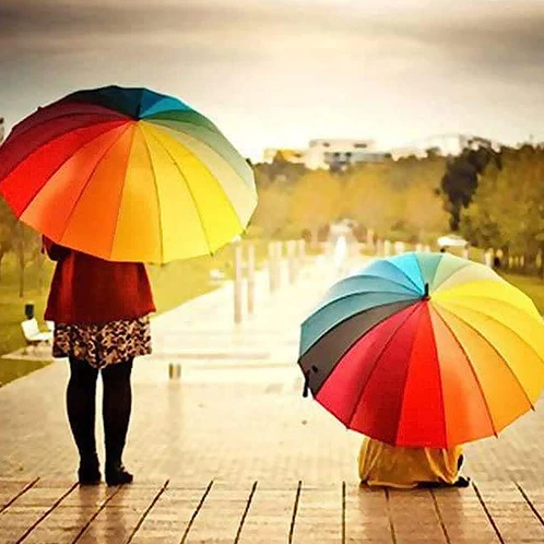 9105 RAINBOW UMBRELLA FOR MEN & WOMEN (MULTICOLOR) - Image 6