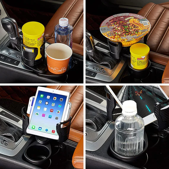 7623 CAR CUP HOLDER, SEAT CUP HOLDER SUITABLE FOR 20OZ WATER BOTTLES 2 IN 1 CUP HOLDER UNIVERSAL VEHICLE SEAT BOTTLE MOUNT WITH SET OF SPONGE CUSHION FOR VEHICLE - Image 2