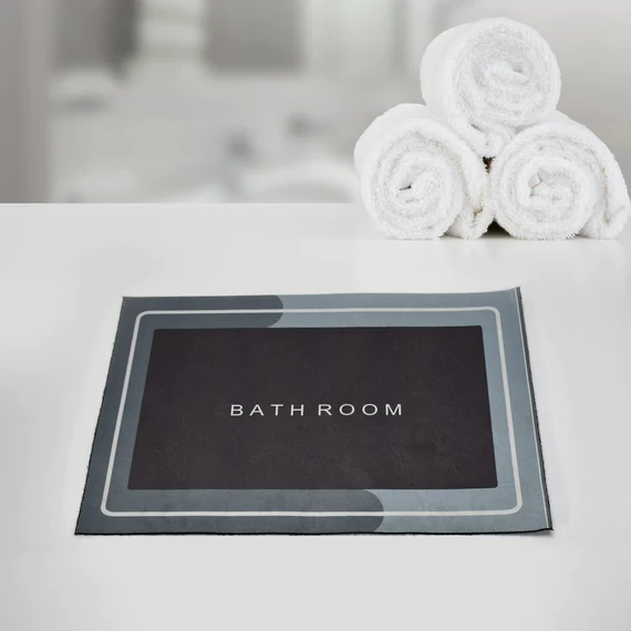 4036A SQUARE BATHROOM MAT WATER ABSORBENT MATS DIATOMITE DOOR MAT ANTI-SLIP BATH MAT QUICK DRYING ABSORBENT MAT FOR HOME, KITCHEN (57X38CM) - Image 4