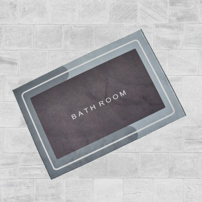 4036A SQUARE BATHROOM MAT WATER ABSORBENT MATS DIATOMITE DOOR MAT ANTI-SLIP BATH MAT QUICK DRYING ABSORBENT MAT FOR HOME, KITCHEN (57X38CM) - Image 3