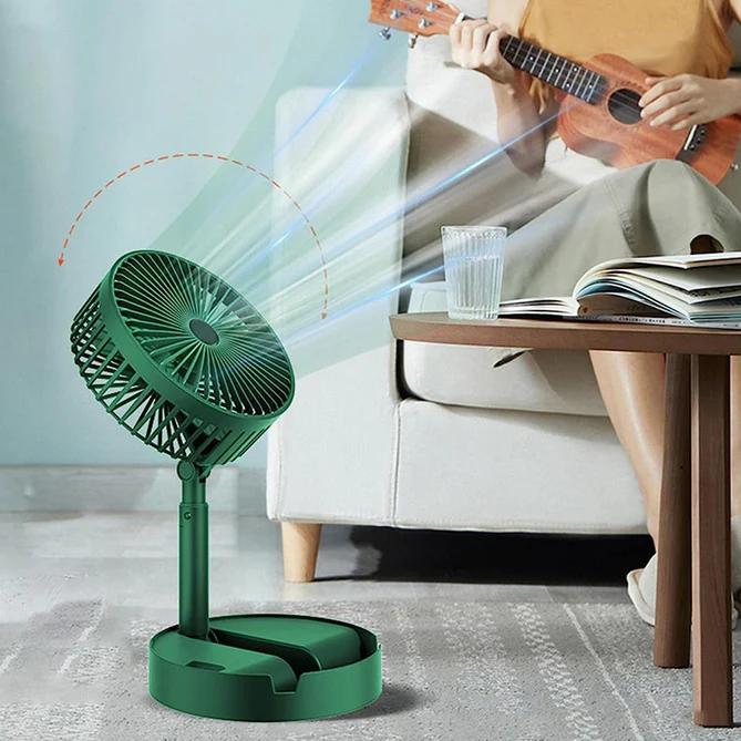 4613A TELESCOPIC ELECTRIC DESKTOP FAN, HEIGHT ADJUSTABLE, FOLDABLE & PORTABLE FOR TRAVEL / CARRY | SILENT TABLE TOP PERSONAL FAN FOR BEDSIDE, OFFICE TABLE - Image 6