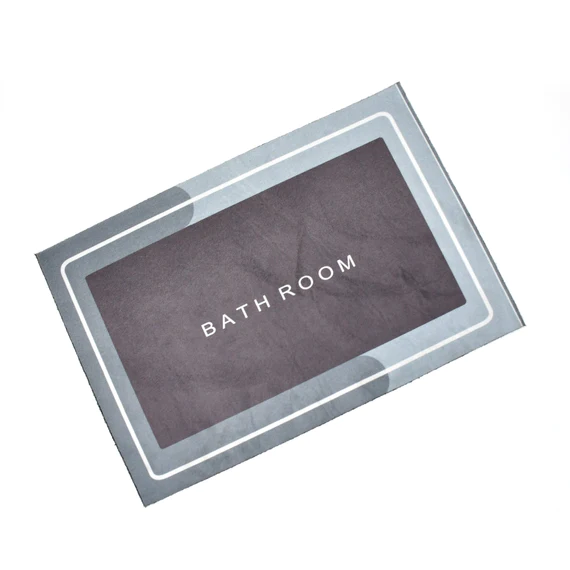 4036A SQUARE BATHROOM MAT WATER ABSORBENT MATS DIATOMITE DOOR MAT ANTI-SLIP BATH MAT QUICK DRYING ABSORBENT MAT FOR HOME, KITCHEN (57X38CM) - Image 2