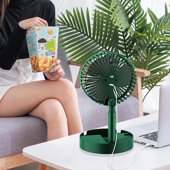 4613A TELESCOPIC ELECTRIC DESKTOP FAN, HEIGHT ADJUSTABLE, FOLDABLE & PORTABLE FOR TRAVEL / CARRY | SILENT TABLE TOP PERSONAL FAN FOR BEDSIDE, OFFICE TABLE - Image 4
