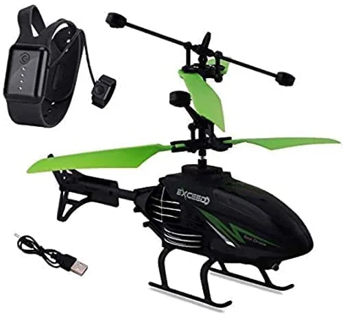 ZT06 Outdoor Flying Helicopter with Hand Induction Watch | Electronic Radio RC Remote Control Toy | Charging Helicopter with 3D Light & Safety Sensor for Kids(Multi Color) - Image 3