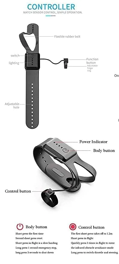 ZT06 Outdoor Flying Helicopter with Hand Induction Watch | Electronic Radio RC Remote Control Toy | Charging Helicopter with 3D Light & Safety Sensor for Kids(Multi Color) - Image 4