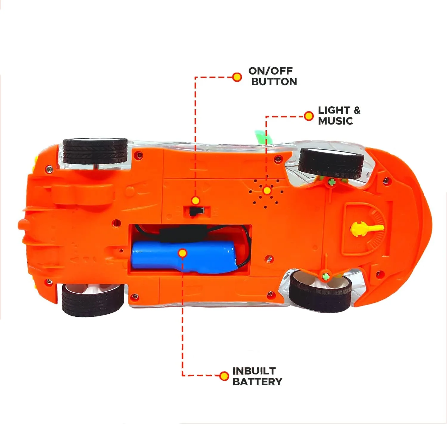 ZT08  Remote Control Concept Musical and 3D Lights Kids Transparent Car, Toy for 2-5 Year Kids Baby Toy Recharbeable Battery Included - Image 7